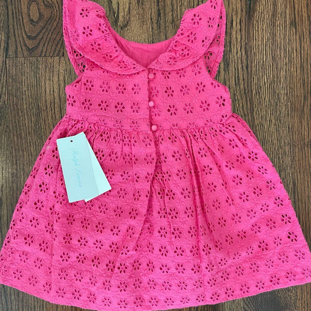 NWT Ralph Lauren pink eyelet dress
